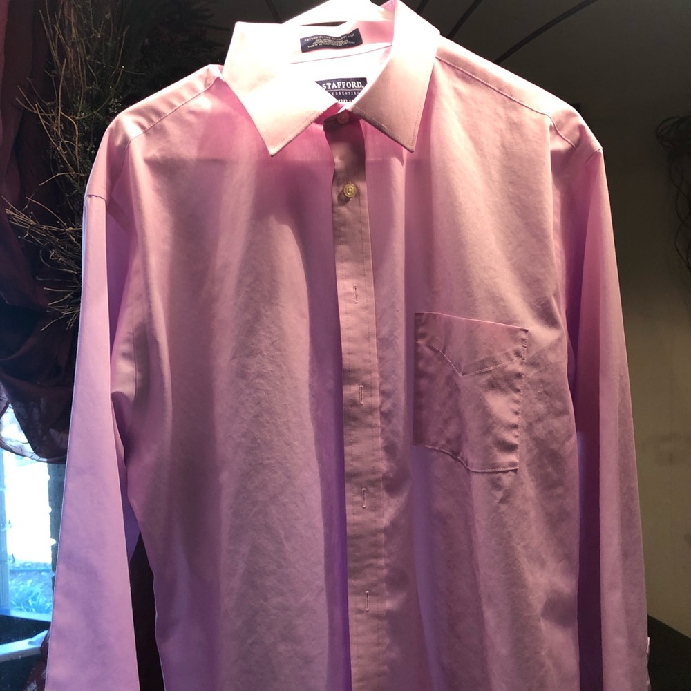 Stafford pink oxford, 17 or XL long sleeve
